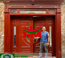 Cửa thép vân gỗ 4 cánh 7