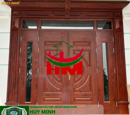 Cửa thép vân gỗ 4 cánh 2