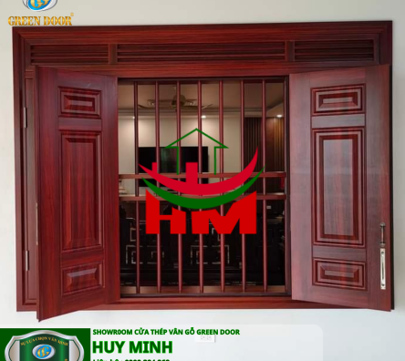 Cửa thép vân gỗ cửa sổ 2