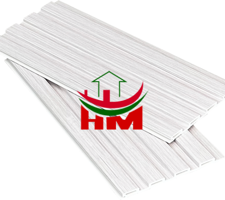 Lam 4 sóng thấp PVC trắng kem vân thẳng 4S150X9-005