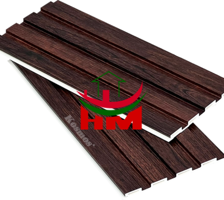 Lam 4 sóng thấp PVC nâu đậm vân gỗ 4S150X9-010