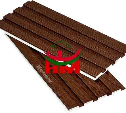 Lam 4 sóng thấp PVC nâu xước 4S150X9-011