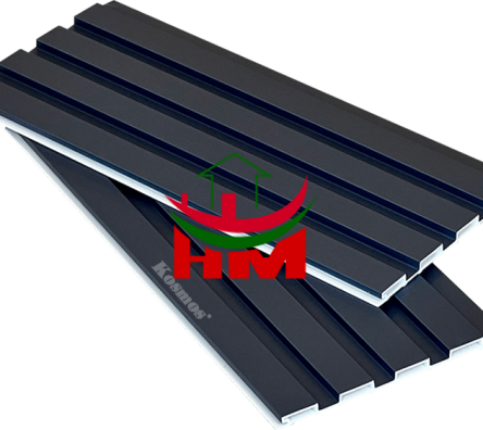 Lam 4 sóng thấp SPC xám đậm đơn sắc K4S152-021